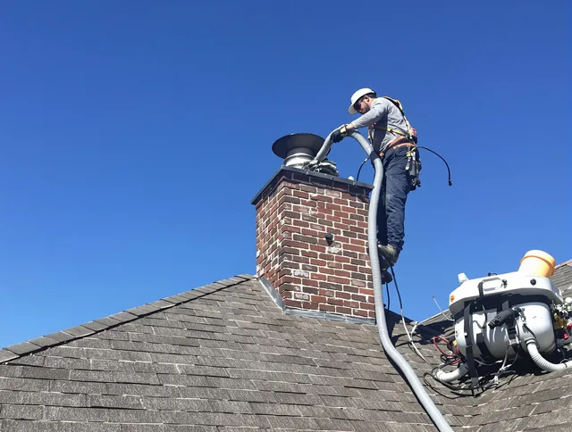 Dedicated Altadena Chimney Sweep team member cleaning a chimney in Altadena, CA