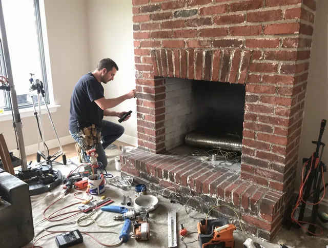 Altadena Chimney Sweep specialist finalizing chimney liner service in Altadena, CA