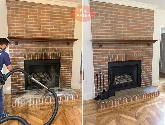 Altadena Chimney Sweep carefully sanitizing a fireplace in Altadena, CA