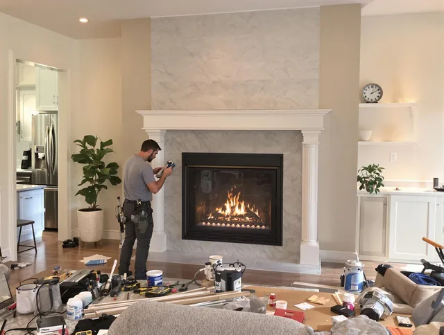 Newly installed fireplace by Altadena Chimney Sweep in Altadena, CA